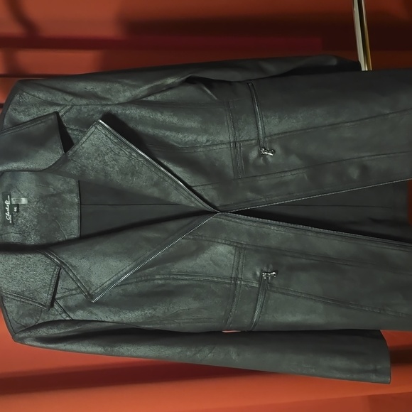 Charlie B Longline Faux Suede Moto Jacket Size L - Picture 3 of 13